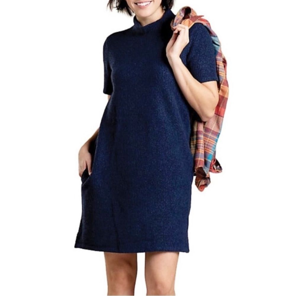 NWT Toad & Co Wiggins Wool Sweater Dress Women’s Size Small Navy Blue Active NEW